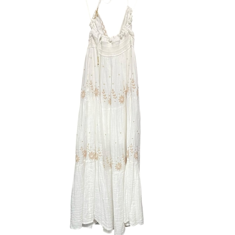 Free People Real Love Embroidered Bohemian Maxi Dress Size M Summer Resort Boho - Picture 12 of 16